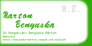 marton benyuska business card
